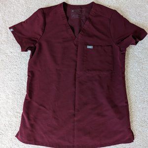 Figs Scrubs Catarina Burgundy Top Small